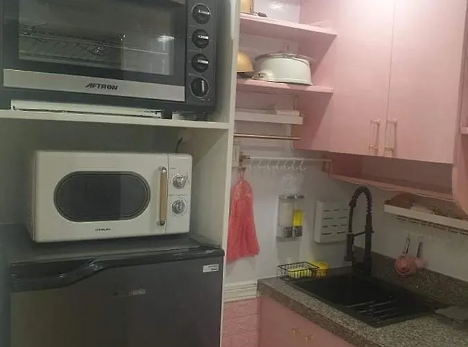 New Pinkish Two Bedrooms Unit With Full Korean Kitchenette Apartahotel